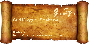 Györgyi Szabina névjegykártya