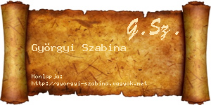 Györgyi Szabina névjegykártya